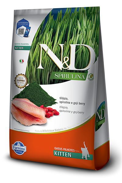 N&D Spirulina Gato Kitten Sabor Tilapia 1.5 Kg